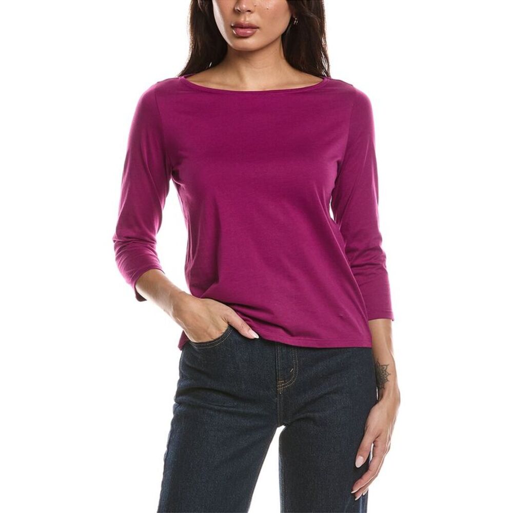 Eileen Fisher Womens  Bateau Neck Top, Brown